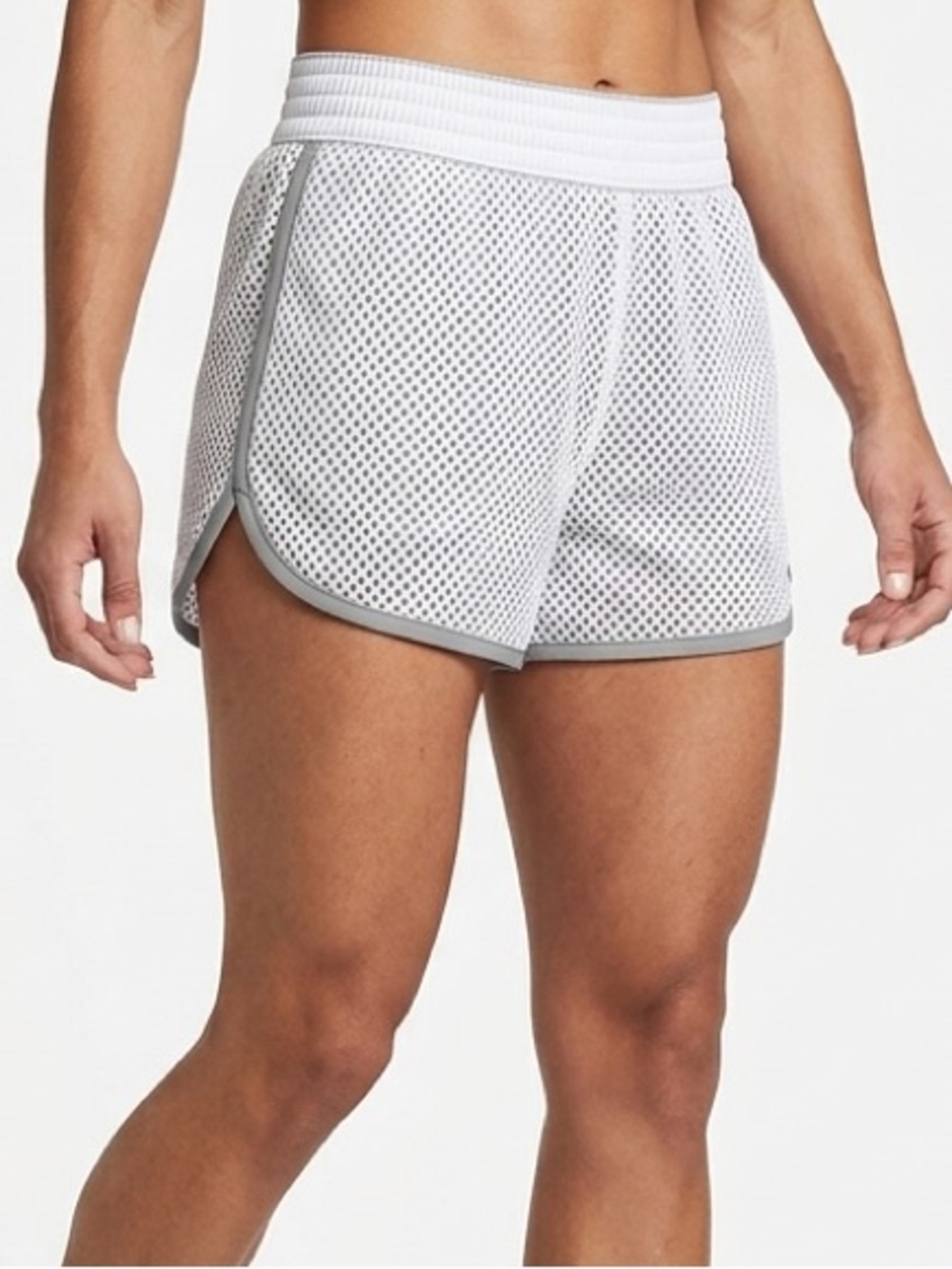 Champion M White Shorts with Gray Lining